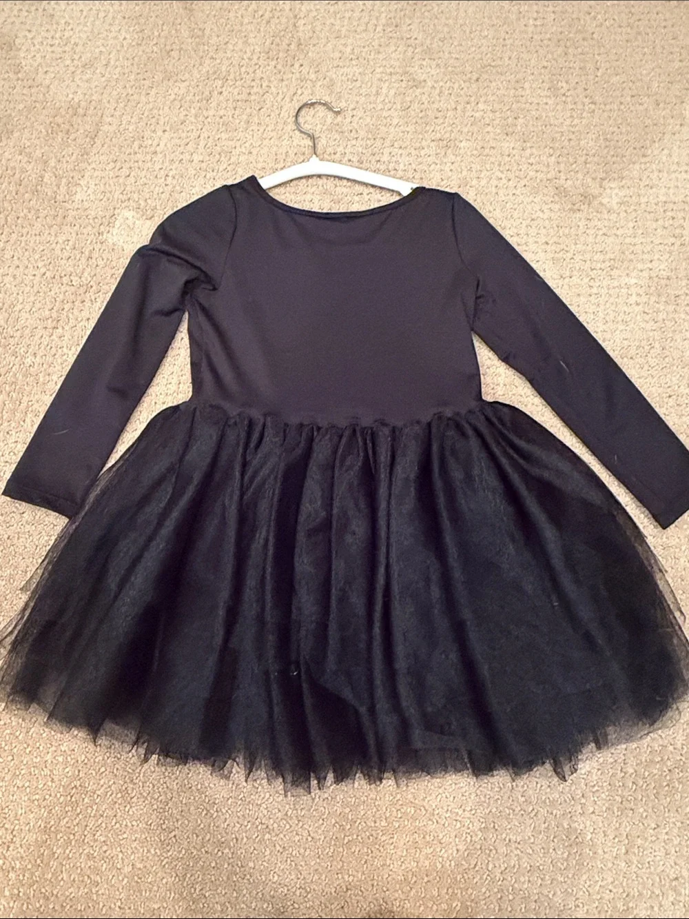 Black Long-Sleeve Tulle Ballet Costume Dress for Kids - I Love Plum size 8